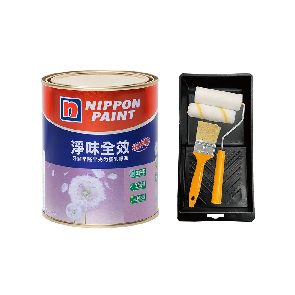 【立邦】淨味全效 分解甲醛乳膠漆 精選色2 電腦調色 含工具(1公升裝：約可塗刷2.3坪)