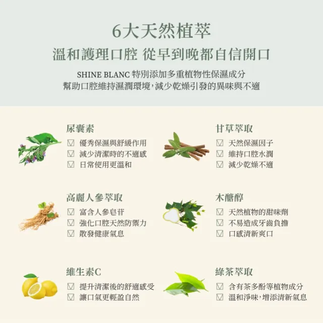【SHINE BLANC】潔淨清新漱口水 麝香葡萄1＋1組(無酒精 改善口臭 孕婦兒童適用)