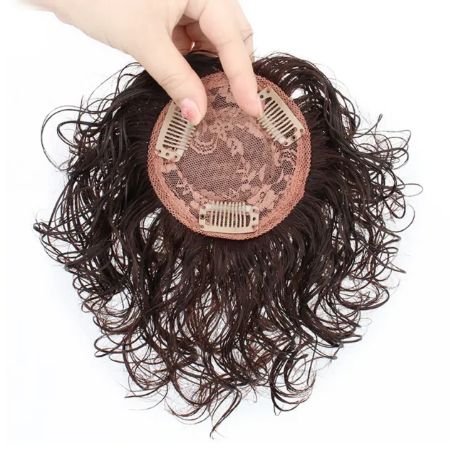 【巴黎精品】現貨+預購 女真髮髮片透氣假髮片輕量隱形增髮量假髮接髮(捲髮9*9cm遞針頂心2色a1fn14)