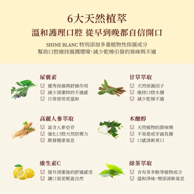 【SHINE BLANC】清新漱口水隨身4盒組(清香蘋果)