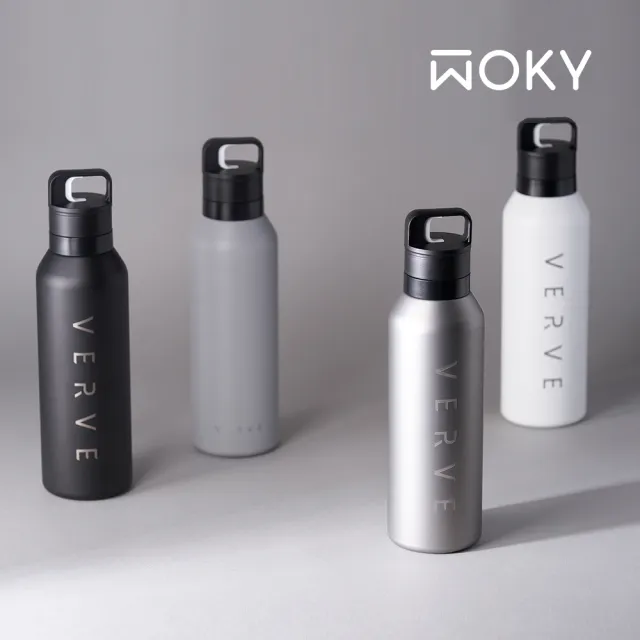【WOKY 沃廚】VERVE聯名_純鈦零秒瓶780ml(鈦杯/保溫瓶/保溫杯/運動水壺)