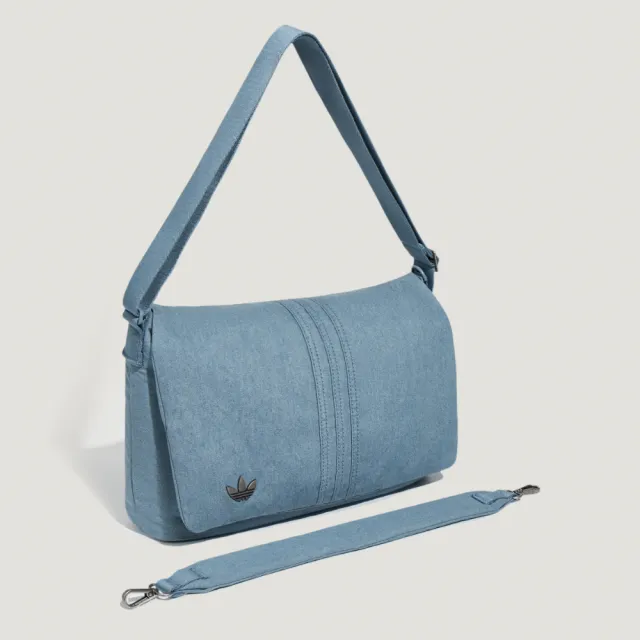 【adidas 愛迪達】運動 休閒 側背包 女包 DENIM MSG BAG(LD6378)