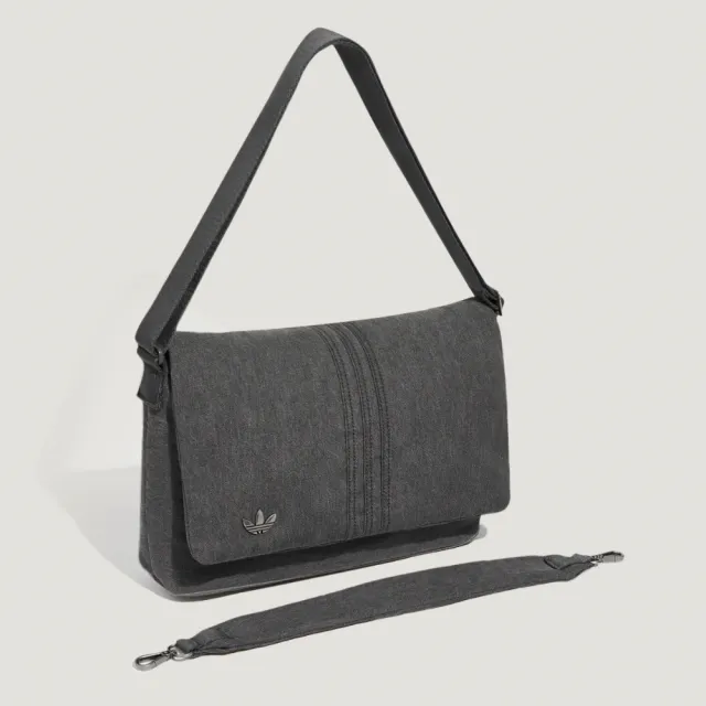 【adidas 愛迪達】運動 休閒 側背包 女包 DENIM MSG BAG(LD6377)