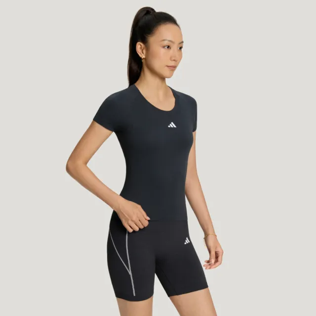 【adidas 愛迪達】運動 休閒 短袖 T恤 女上衣 SEAMLESS SS TEE(LF5031)