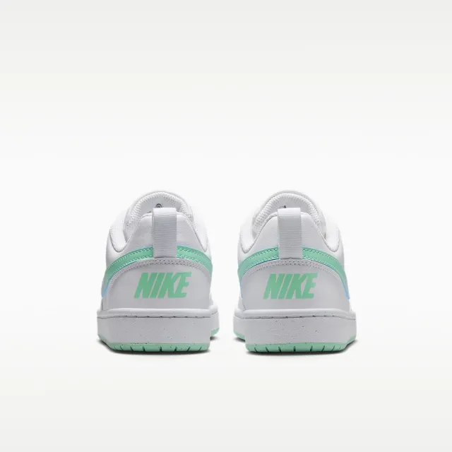 【NIKE 耐吉】休閒鞋 女鞋 大童 運動鞋 COURT BOROUGH LOW FADE GS 白灰綠 IQ6529-100 (2K2261)