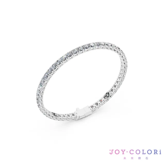 【JOY COLORi 未來鑽石】10K金 總重4.5克拉 15cm以下 鑽石手鍊 網球手鍊 (培育鑽石 BRJ302LGVB)