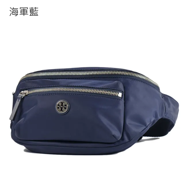 【TORY BURCH】金屬標LOGO高密度雙置物尼龍輕量拉鍊腰包-(新款任選)