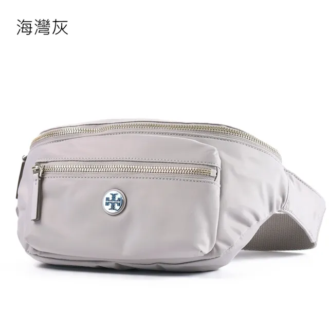 【TORY BURCH】金屬標LOGO高密度雙置物尼龍輕量拉鍊腰包-(新款任選)