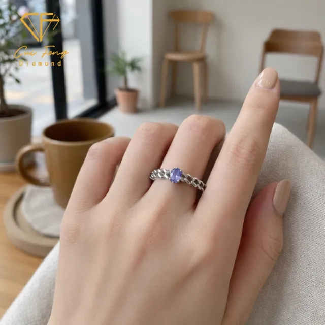 【CF Diamond】戒指 天然坦桑石 40分《愛戀交織》( 女戒 鑽戒 雙11 禮物 生日)