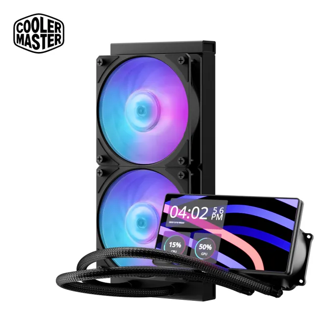 【Cooler Master 酷碼】MasterLiquid Core LCD 240 6吋螢幕 ARGB 水冷散熱器 黑色