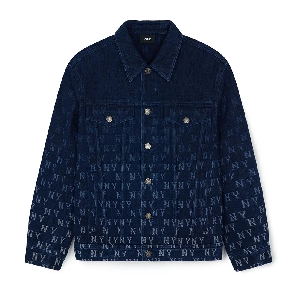 【MLB】牛仔丹寧夾克 Monogram系列 紐約洋基隊(3ADKM0644-50INS)