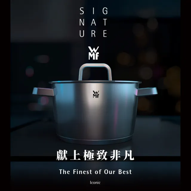 【WMF】霧光系列 Iconic 不鏽鋼低身湯鍋 22cm 3.2L IH爐/電磁爐/瓦斯爐適用