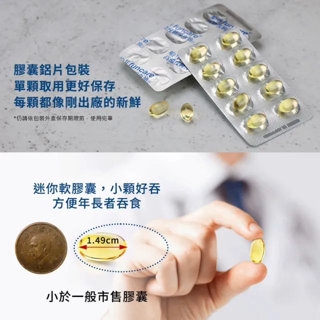 【funcare 船井生醫】97% Omega-3 日本進口rTG高濃度純淨魚油3入組-60顆/盒(國民碩士阿嬤_張琴愛用推薦)