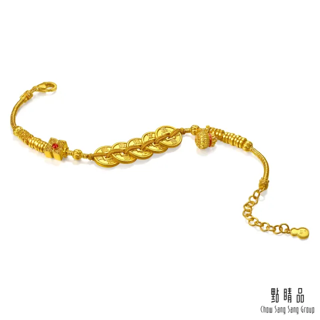 【點睛品】如意納福五帝錢 黃金手鍊_計價黃金