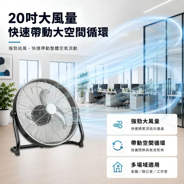 【勳風】20吋內旋式AI智能循環扇-遙控款/趴地 壁掛兩用風扇(HFB-S0881)