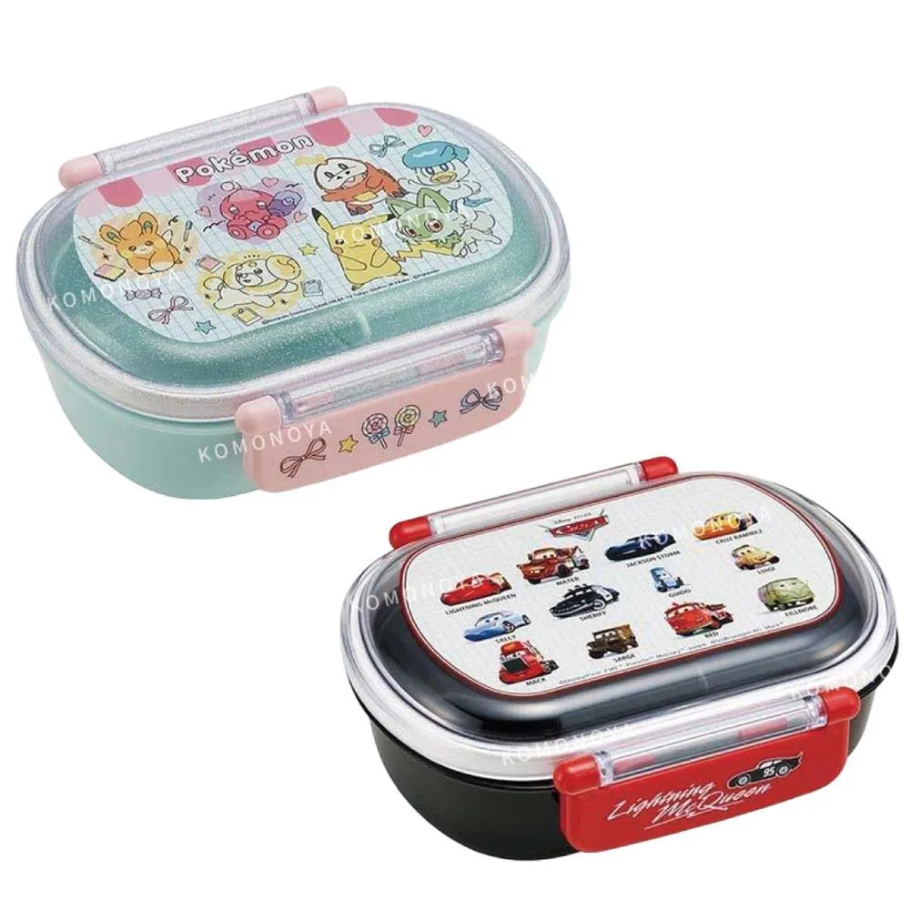 【小禮堂】SKATER 雙扣便當盒 360ml QAF2BAAG - 大集合款 寶可夢 CARS(平輸品)