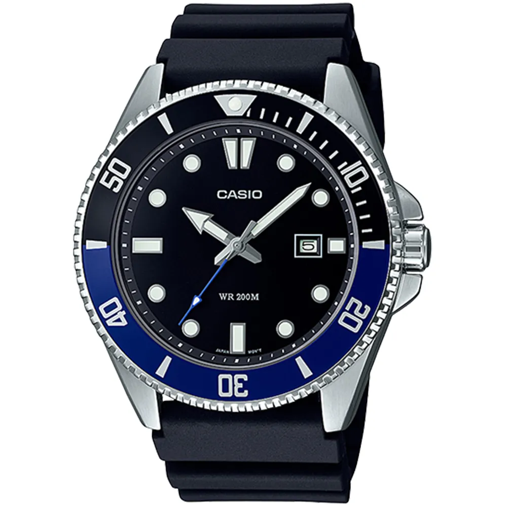 【CASIO 卡西歐】新槍魚類勞力士黑水鬼200米潛水錶 送禮 禮物(MDV-107-1A2)
