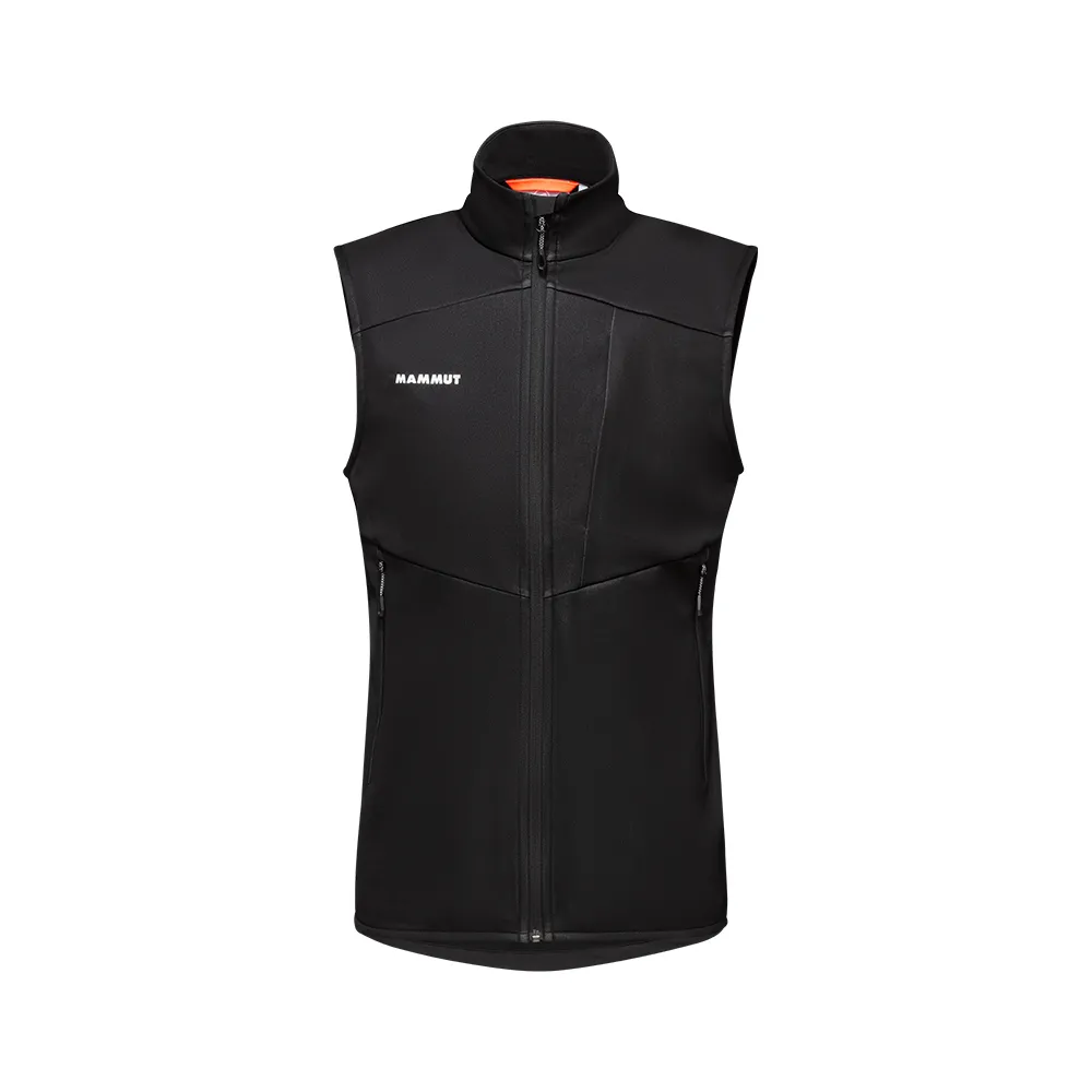 【Mammut 長毛象官方直營】Ultimate VII SO Vest Men 第七代經典軟殼立領背心 黑色 男款 #1011-01830