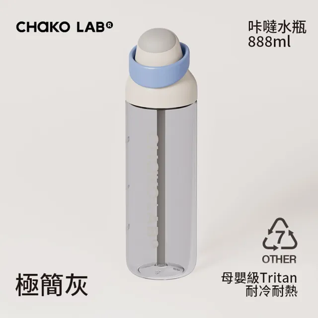 【CHAKO LAB】咔噠吸管水瓶888ml（速）母嬰級Tritan 防誤開鎖 雙飲口水杯 運動水杯 提把水壺 防漏水壺