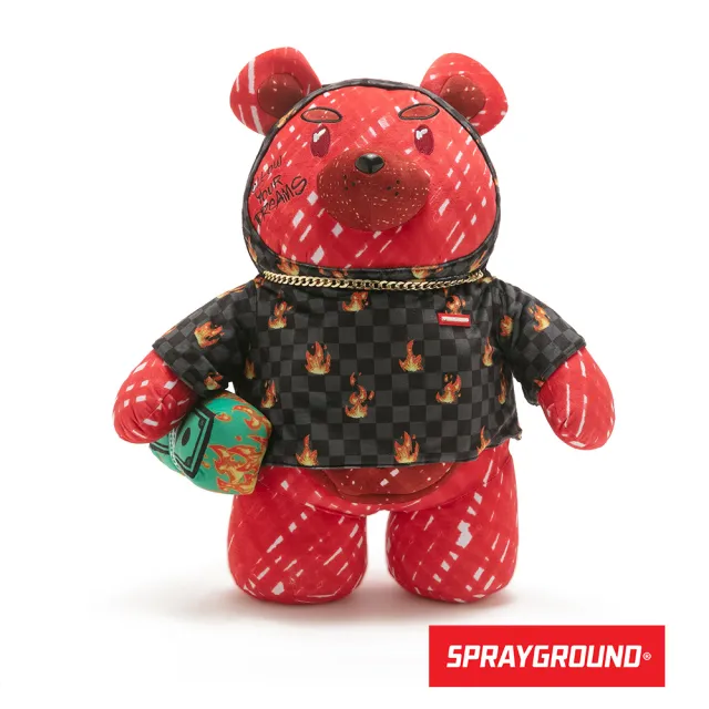 【SPRAYGROUND】迪亞布羅-恐懼之王金錢熊造型後背包(紅色)