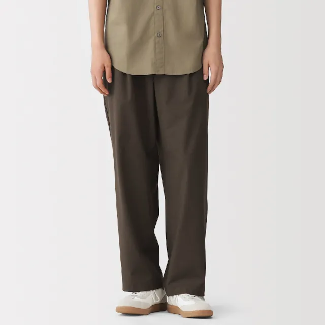 【MUJI 無印良品】男速乾打褶寬版褲(墨灰/黑色/米色/摩卡棕)