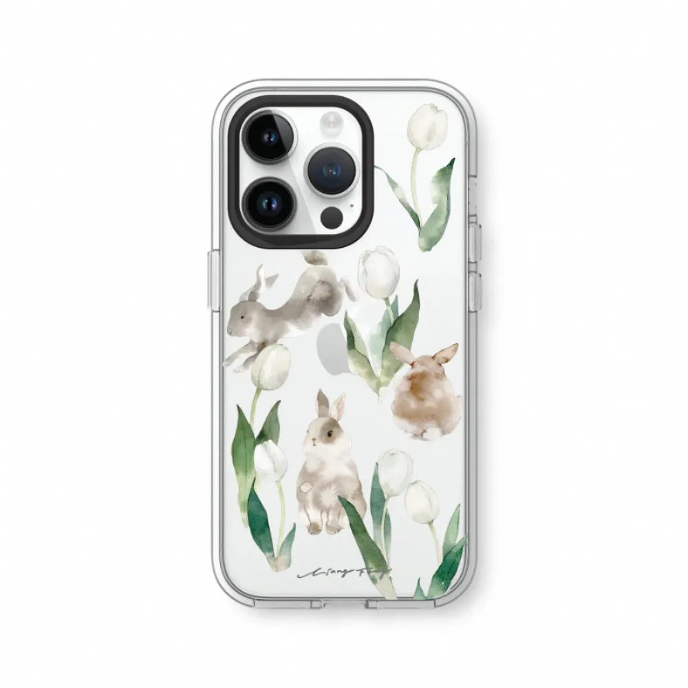 【RHINOSHIELD 犀牛盾】iPhone 12/12 Pro/12 Pro Max/Clear透明防摔手機殼/涼丰系列-野兔鬱金香(涼丰)