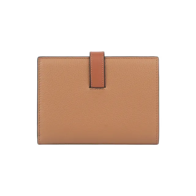 【LOEWE 羅威】Vertical 小牛皮釦式二折中夾(太妃糖/焦糖)