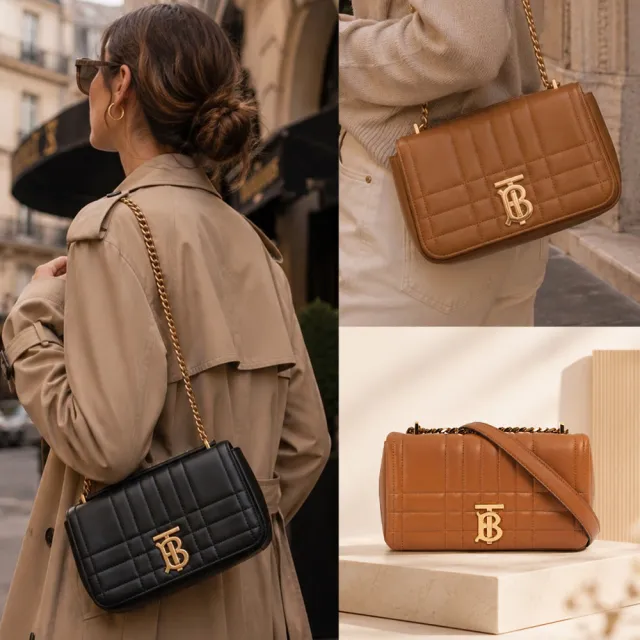 【BURBERRY 巴寶莉】80904401/80904411 新款Lola 絎縫翻蓋肩背/斜背包(多色可選)