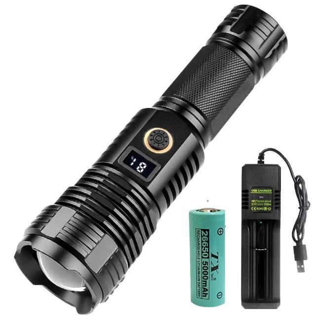 【TX 特林】XHP70 LED超強亮USB充電手電筒(T-2025W-P70)