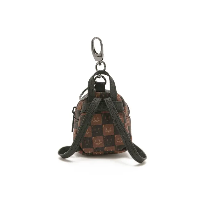 【SPRAYGROUND】童趣棋盤格鋸齒鯊背包造型鑰匙圈(咖色)