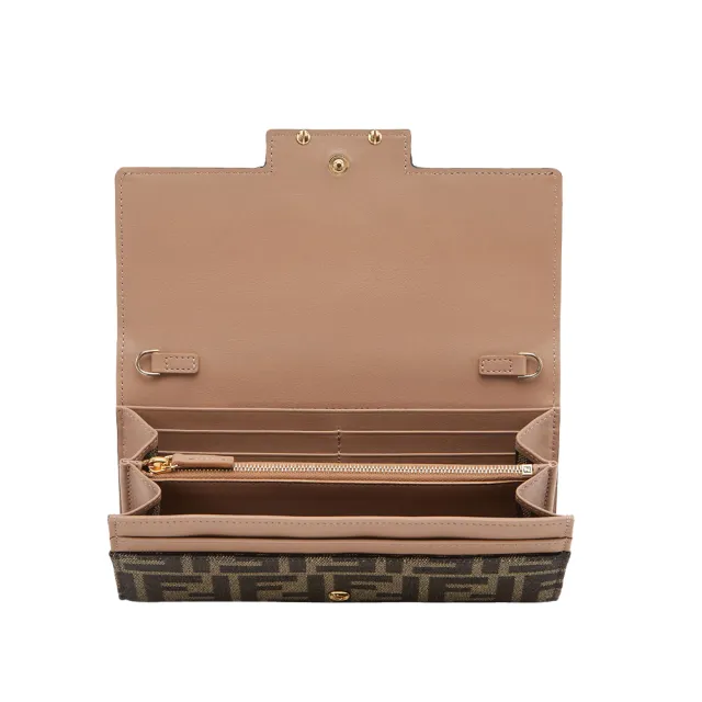 【FENDI 芬迪】Baguette 棕色 鍊條 肩背包