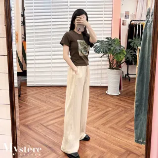 【my stere 我的時尚秘境】輕薄柔軟棉麻綁帶寬褲 三色 寬褲 垂墜寬褲 口袋寬褲 鬆緊寬褲 休