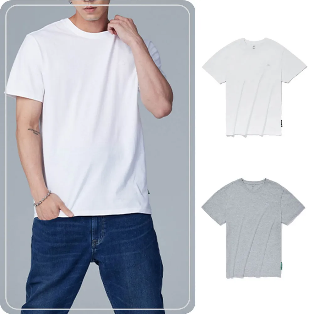 【Lee】出清品-男裝 短袖T恤 / 左胸三角 小LOGO 共2色 舒適版型(LB302032848 / LB302032K14)