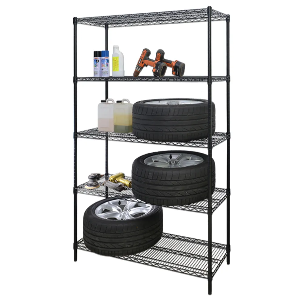 【居家cheaper】荷重型 烤黑 46X91X180CM 五層置物架(每層耐重100KG 層架鐵架 置物架 貨架)