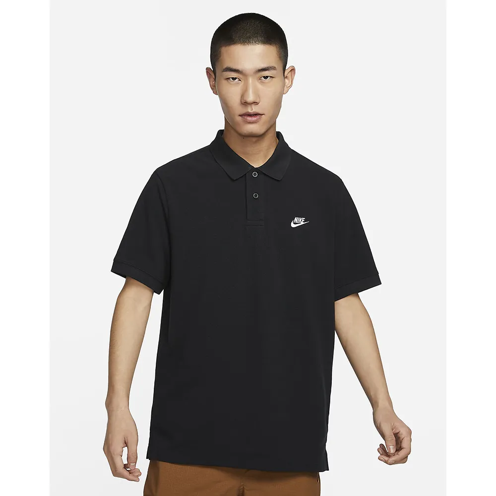【NIKE 耐吉】短袖 POLO衫 短袖 上衣 T恤 運動 休閒 男 AS M NK CLUB SS POLO PIQUE 黑色(FN3895010)