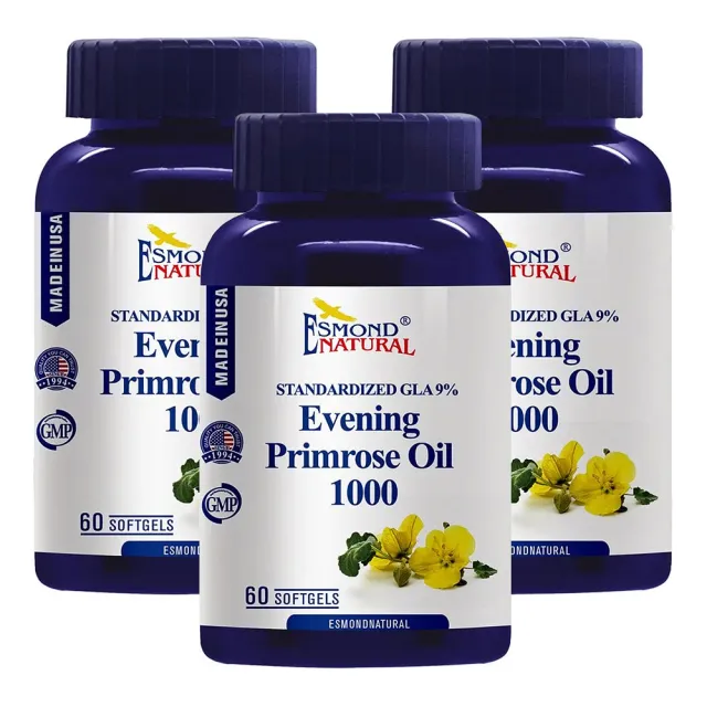 【Esmond Natural 愛司盟】月見草油1000軟膠囊3瓶 (60顆/瓶)