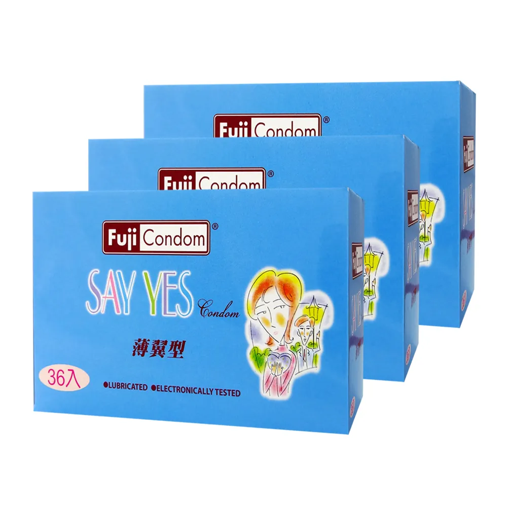 【Fujicondom不二乳膠】FUJICONDOM 芙莉詩兩情相悅衛生套36入*3盒(共108入)(薄翼型 保險套)