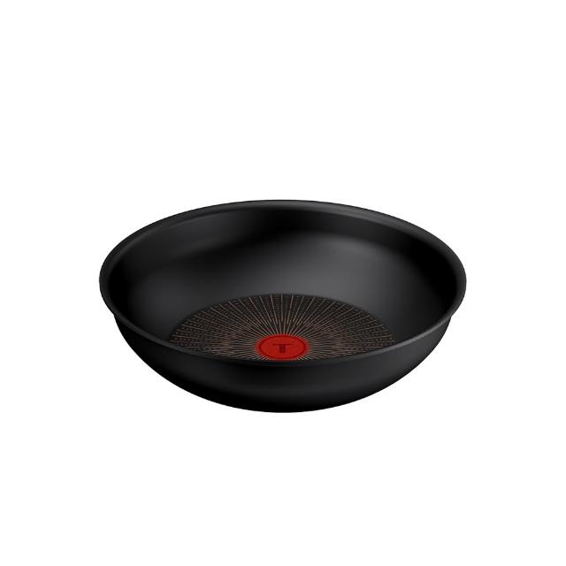 【Tefal 特福】精悍巧變精靈系列28CM不沾鍋小炒鍋-熔岩黑(適用電磁爐)