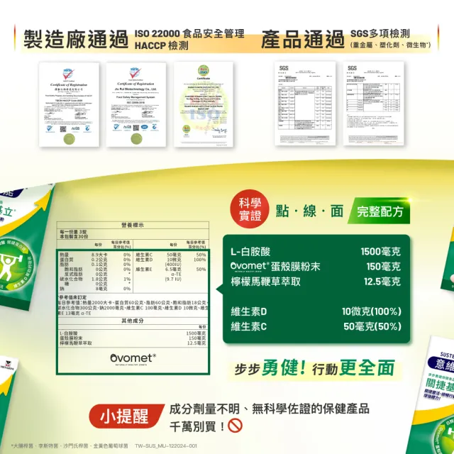 【Sustenium 意維能】關捷基立蛋殼膜(90錠/盒-Hiker CP代言)