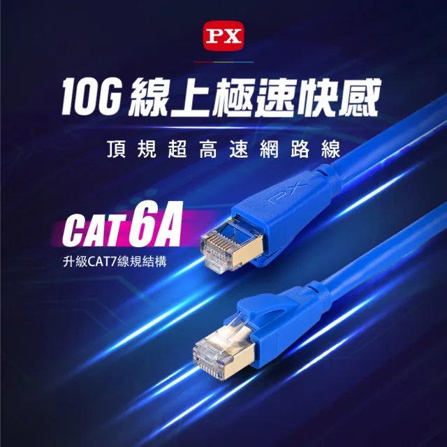 【PX 大通】CAT6A同CAT7網路線Fluke測試1米鋁合金600M乙太10G線纜RJ45攝影機POE交換器ADSL路由器MOD wifi7