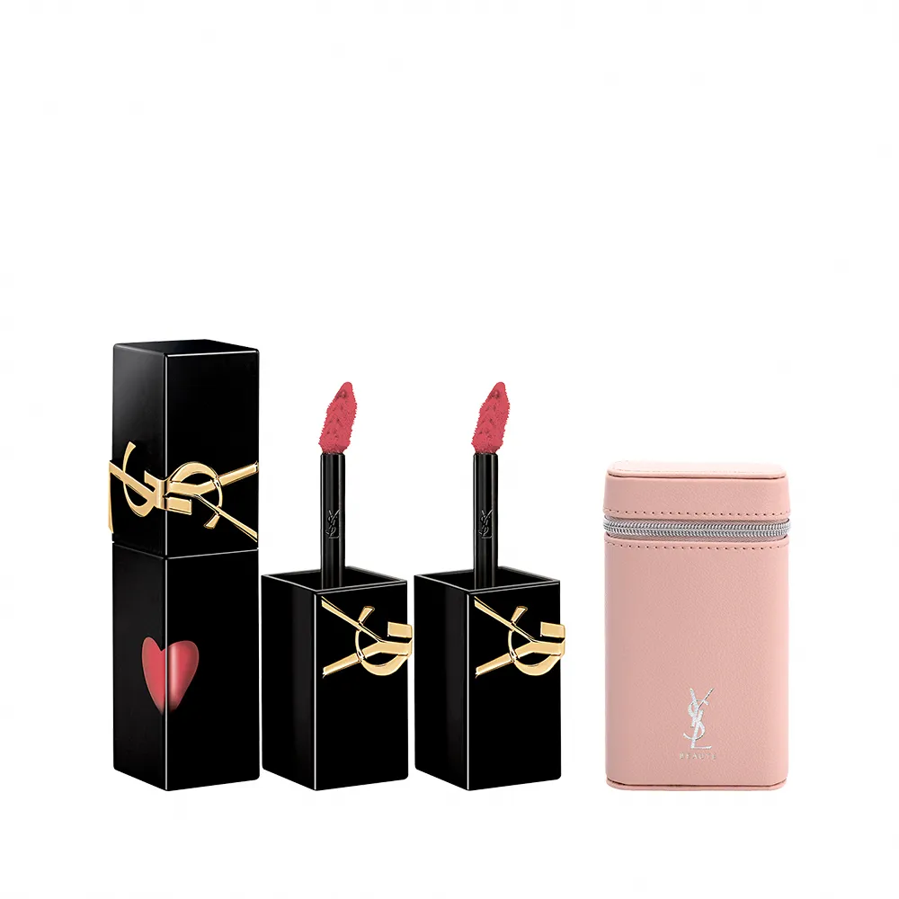 【YSL】官方直營 奢華鎖心光唇釉2入組(奢華印記鎖心光唇釉/任選/新色上市)