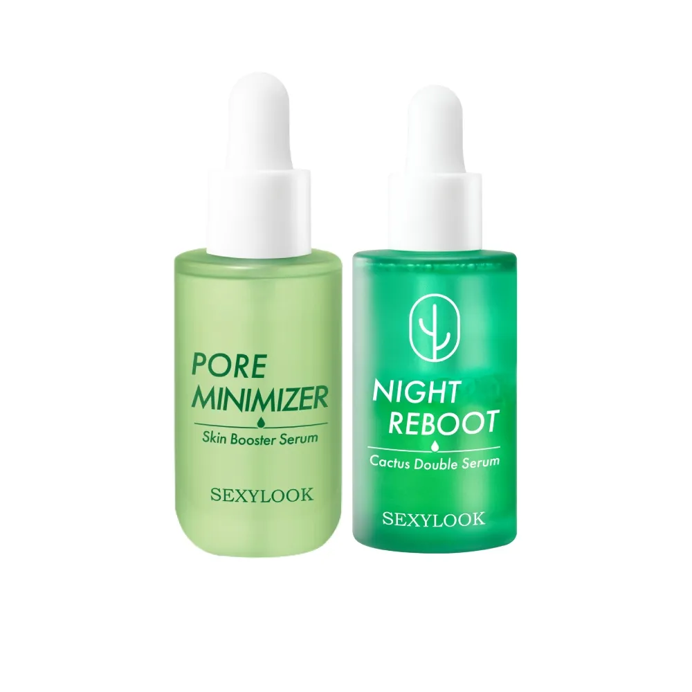 【SEXYLOOK 西西露】綠番茄毛孔緊緻精華35ml/仙人掌發光雙精萃30ml(精華液/雙層油水精華/水光肌)