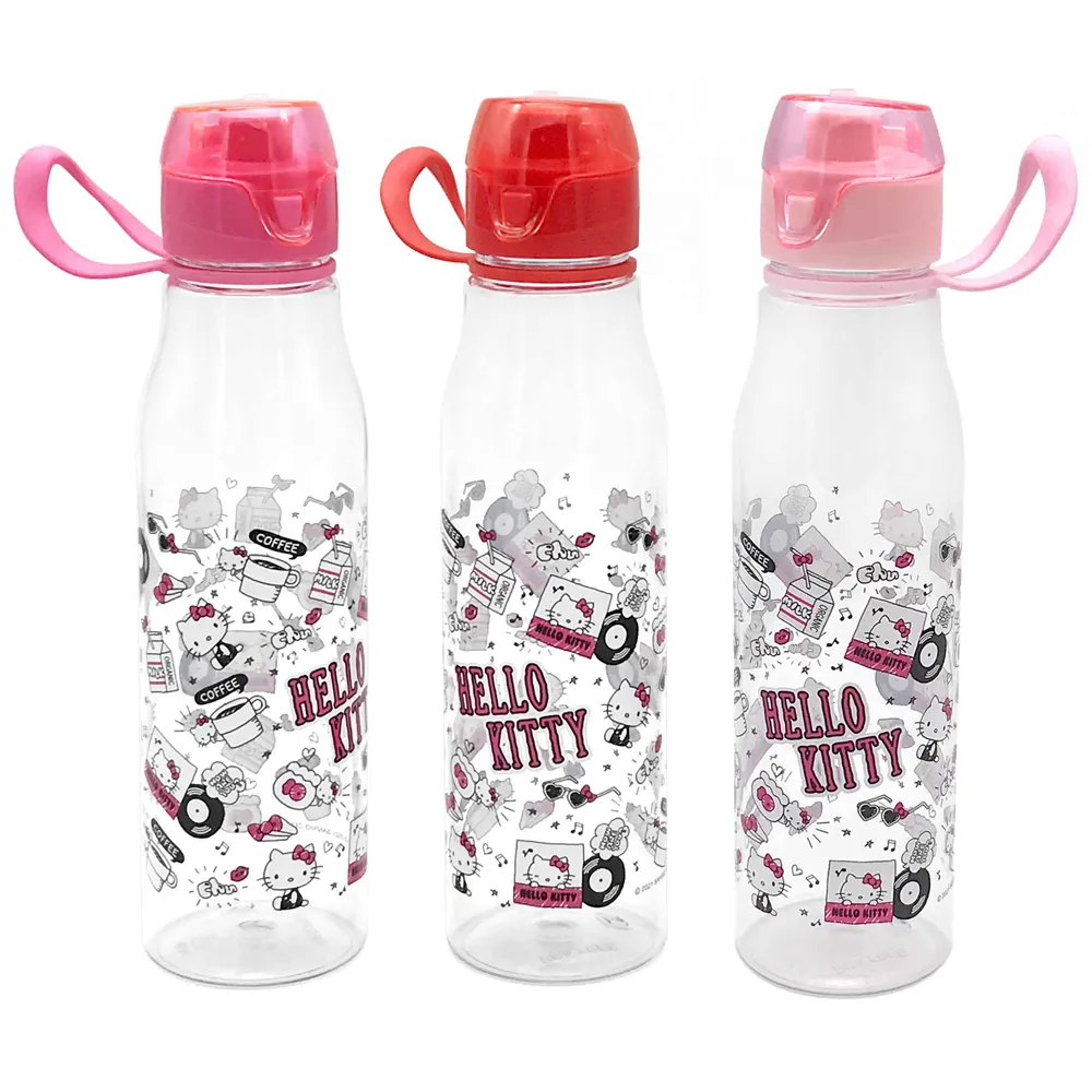 【SANRIO 三麗鷗】Hello Kitty手提輕便水壺700ml(3入-紅、粉、桃各1)