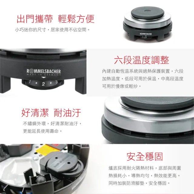 【ROMMELSBACHER】雙電壓旅行用電爐 RK501/U 單爐版(單爐版  空姐鍋 背包客神器)