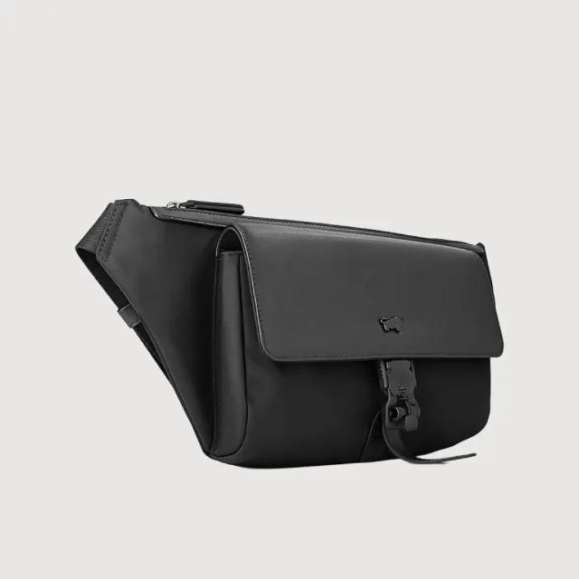 【BRAUN BUFFEL 德國小金牛】瓦拉頓-B 腰胸包-黑色(BF594-07-BK) 男包送禮推薦