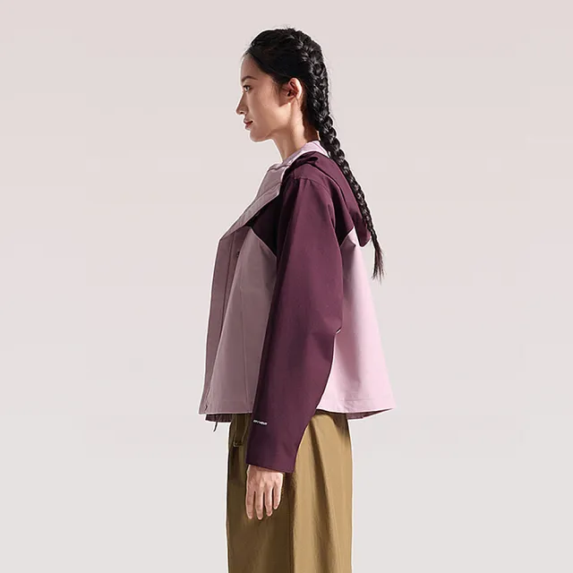 【The North Face】北面女款粉色DRYVENT防水連帽衝鋒衣｜8J6X0DA