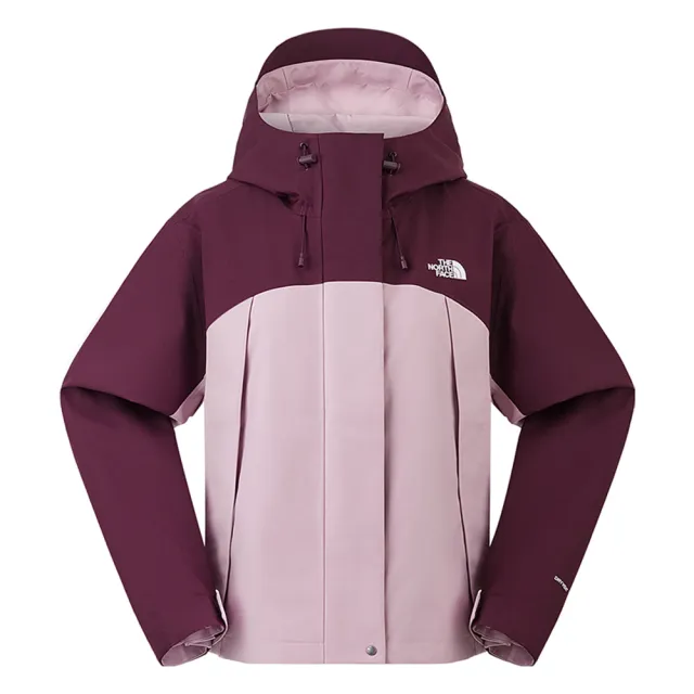 【The North Face】北面女款粉色DRYVENT防水連帽衝鋒衣｜8J6X0DA