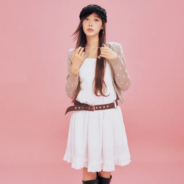 【Wacky WiLLY】官方旗艦館 女款棉質鏤空馬甲連身裙 白(WMS洋裝 GISELLE同款 WA2602OP62WH)