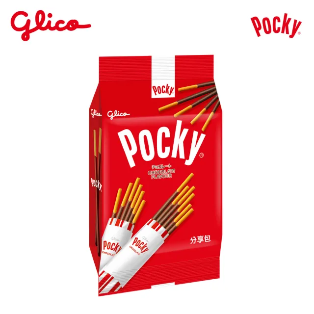 【Glico 格力高】官方直營 Pocky百奇 巧克力棒分享包(巧克力81g/草莓72g/牛奶99g)(點心/餅乾/零食)