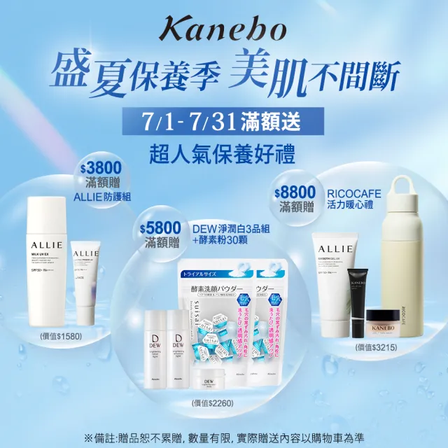 即期品【Kanebo 佳麗寶】ALLIE 持采舒爽柔肌UV高效防曬水凝乳買大送小組 (微涼感)